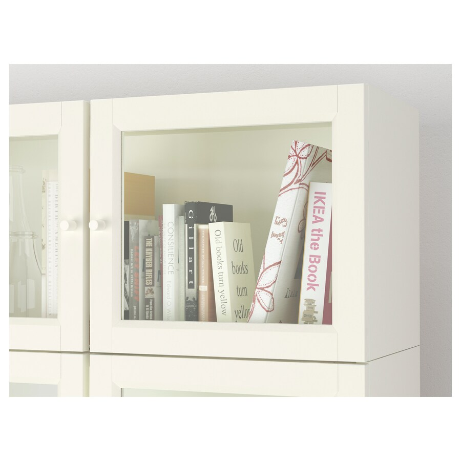 TỦ SÁCH MỞ RỘNG CÓ CỬA KÍNH BILLY / OXBERG IKEA - TRẮNG 80x30x237 cm