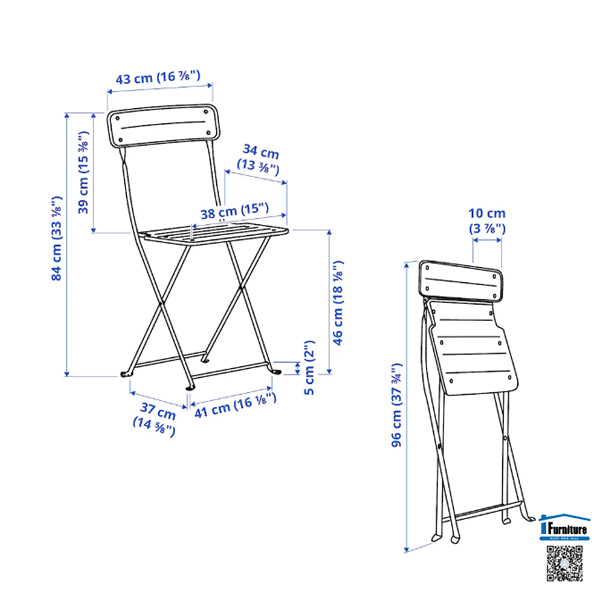 BÀN 2 GHẾ NGOÀI TRỜI SUNDSÖ IKEA - XÁM