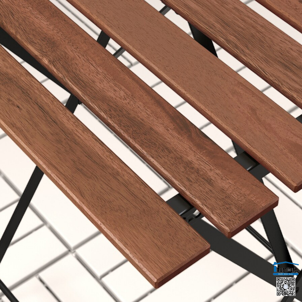 BÀN 2 GHẾ TÄRNÖ IKEA - Màu đen ngoài trời / nâu nhạt nhuộm màu / Màu be Kuddarna