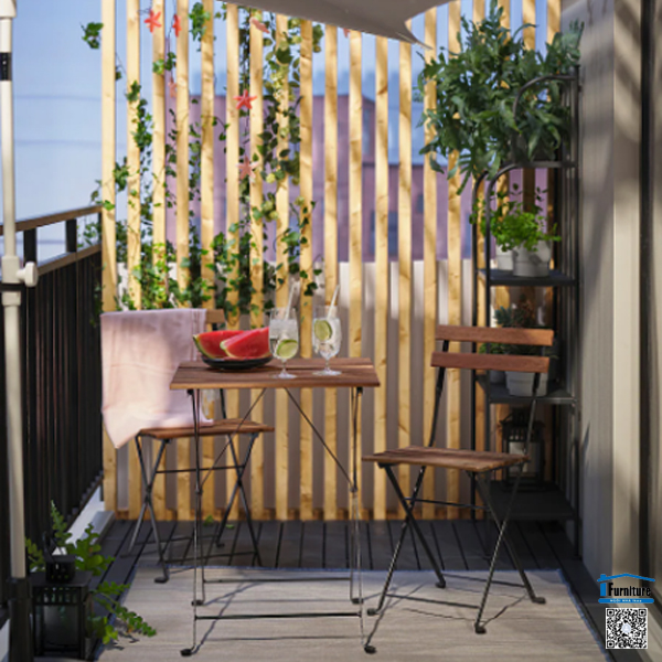 BÀN 2 GHẾ TÄRNÖ IKEA - NÂU / ĐEN