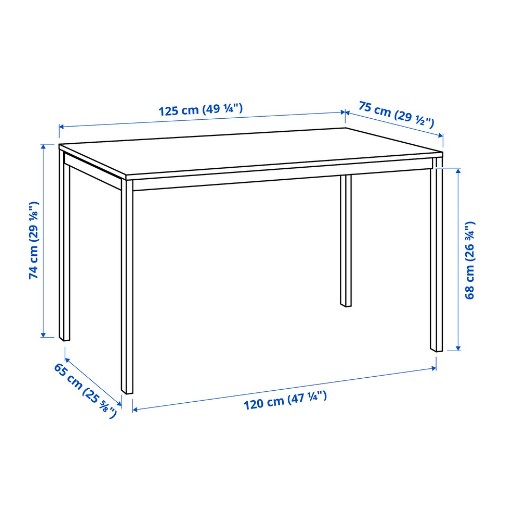BÀN ĂN MELLTORP IKEA - TRẮNG 125x75 cm