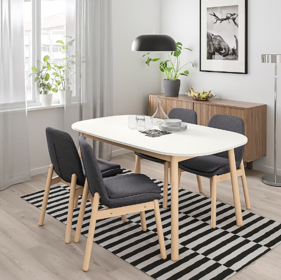 BÀN ĂN VEDBO IKEA - TRẮNG 160x95cm