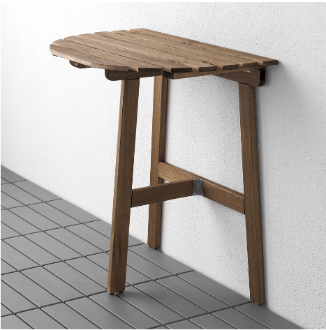 BÀN ỐP TƯỜNG NGOÀI TRỜI ASKHOLMEN IKEA - NÂU NHẠT 70x44 cm