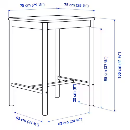 BÀN BAR RÖNNINGE IKEA - MÀU GỖ 75x75 cm