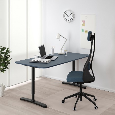 BÀN BEKANT IKEA -XANH LAM/ĐEN 160x80 cm