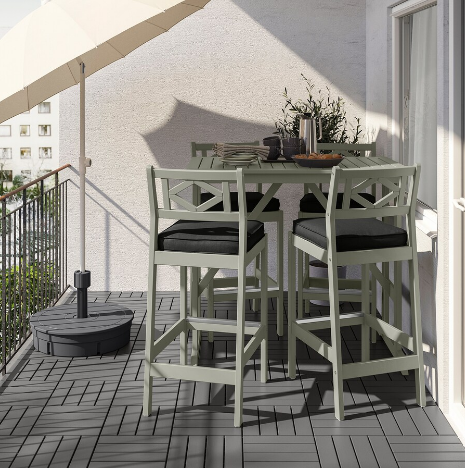GHẾ QUẦY BAR NGOÀI TRỜI BONDHOLMEN IKEA - XÁM