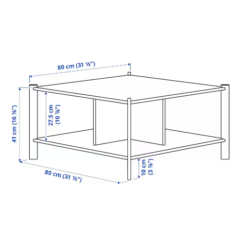 BÀN CÀ PHÊ JÄTTESTA IKEA - ĐEN 80x80 cm