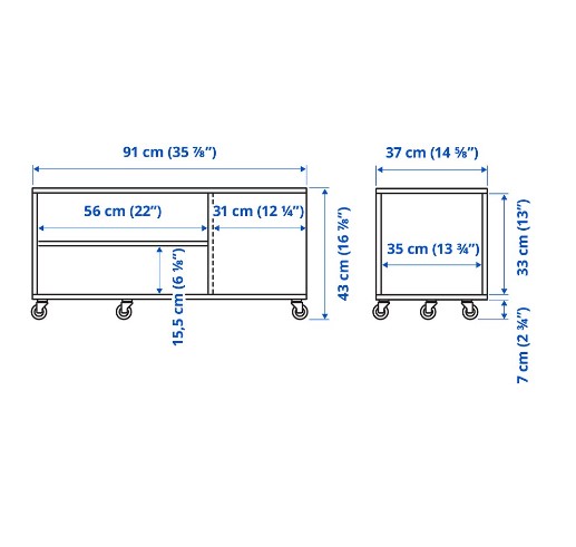 BÀN CÀ PHÊ VIHALS IKEA - TRẮNG 91x37 cm