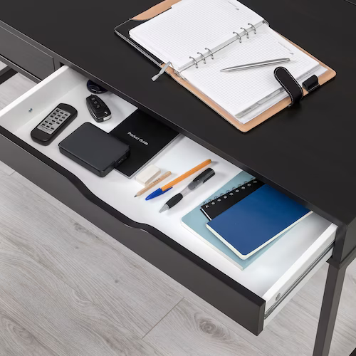 BÀN CÓ NGĂN KÉO ALEX IKEA - NÂU ĐEN 100x48 cm