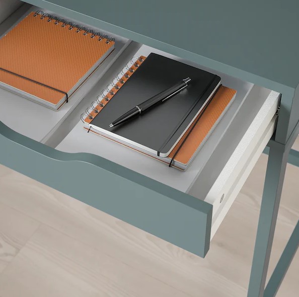 BÀN CÓ NGĂN KÉO ALEX IKEA - XANH NGỌC XÁM 132x58 cm