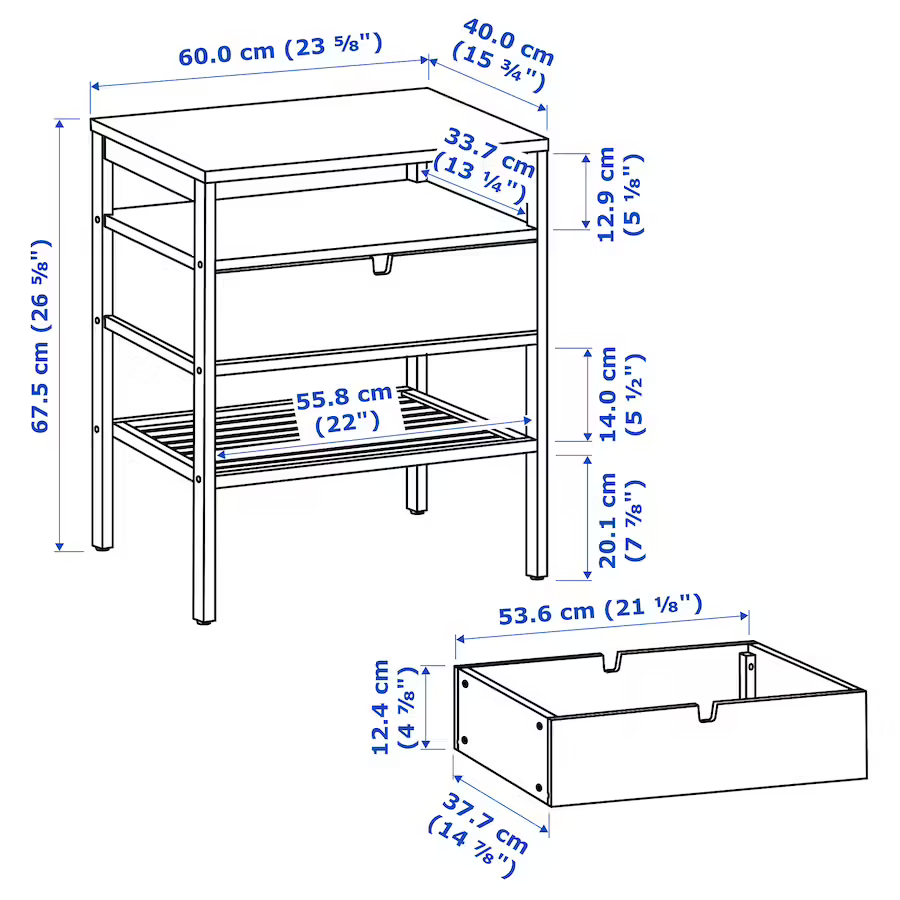 BÀN ĐẦU GIƯỜNG NORDKISA IKEA - TRE 60x40 cm