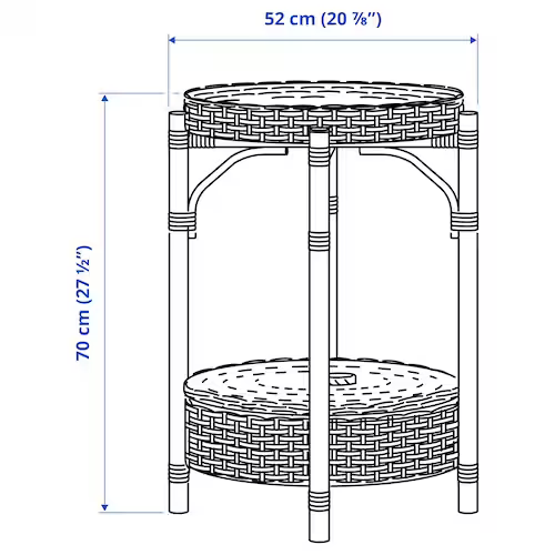 BÀN ĐẦU GIƯỜNG TOLKNING IKEA - MÂY 52 cm
