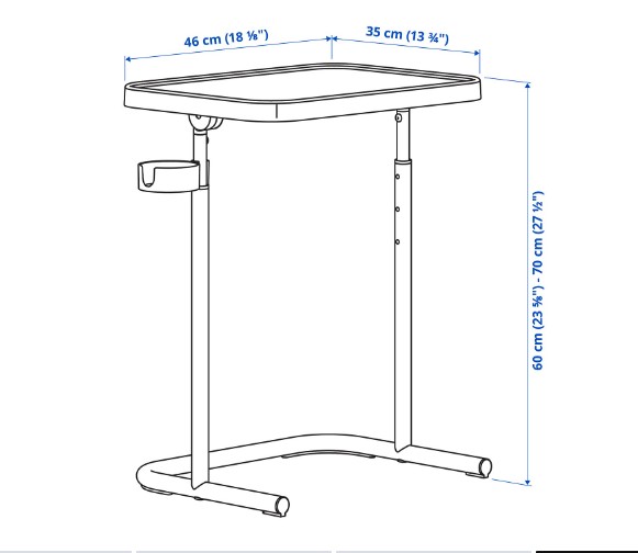 BÀN ĐỠ MÁY TÍNH SÁCH TAY BJÖRKÅSEN IKEA - TRẮNG