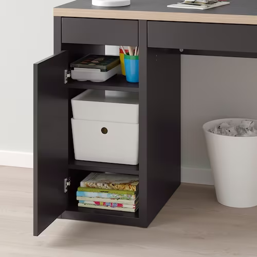 BÀN ĐƠN MICKE IKEA - ĐEN/ĐỎ 105x50 cm