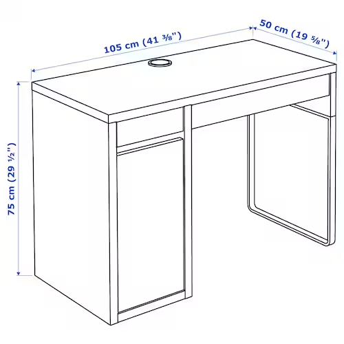 BÀN ĐƠN MICKE IKEA - ĐEN/ĐỎ 105x50 cm