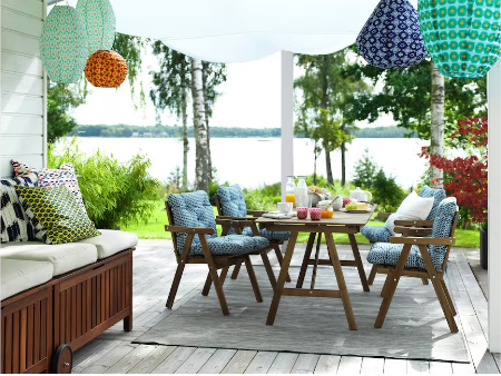 BÀN NGOÀI TRỜI FALHOLMEN IKEA - NÂU NHẠT 153x73 cm