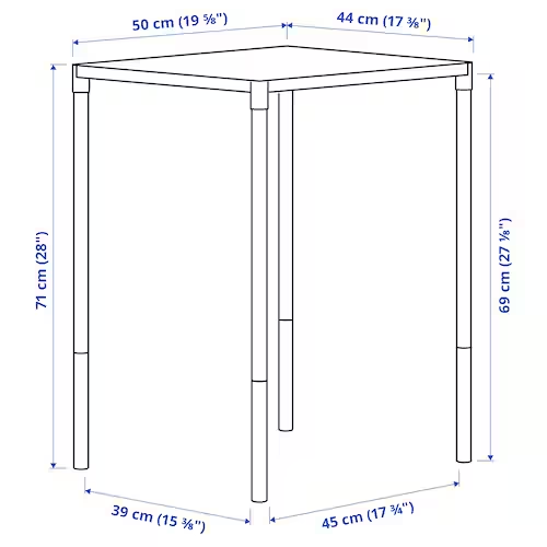 BÀN NGOÀI TRỜI FEJAN IKEA - XÁM 50x44 cm