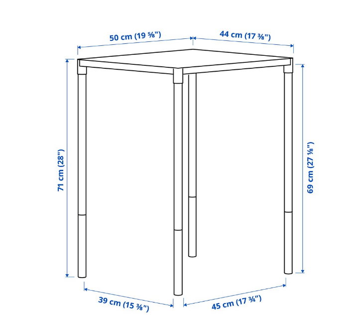 BÀN NGOÀI TRỜI FEJAN IKEA - XANH 50x44 cm