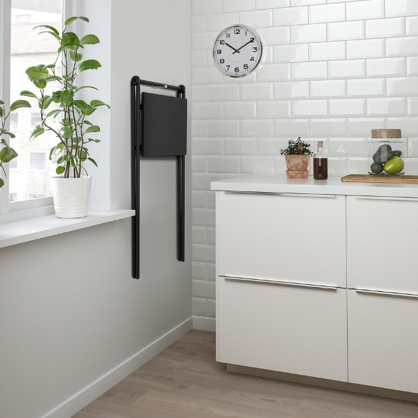NỘI THẤT THÔNG MINH BÀN GẤP BJÖRKÅSEN IKEA - ĐEN 59x35 cm
