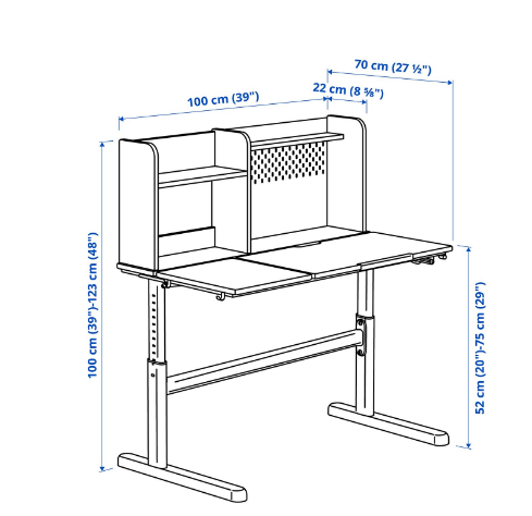 BÀN GHẾ TRẺ EM CÓ TAY VỊN BERGLÄRKA / GUNRIK IKEA 100x70 cm