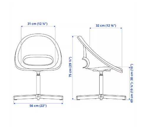 COMBO BÀN, GIÁ SÁCH, GHẾ TRẺ EM PÅHL / LOBERGET IKEA - TRẮNG 96x58 cm