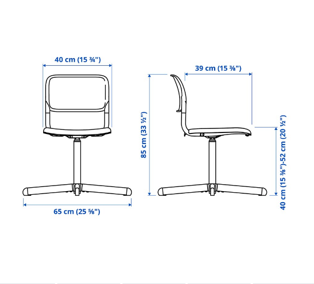 BỘ BÀN GHẾ VÀ ĐÈN KẸP TORALD / SMÄLLEN / TERTIAL IKEA - TRẮNG/ĐEN