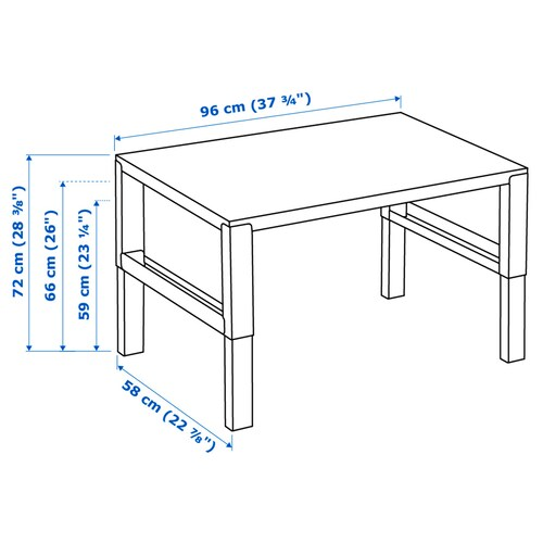 BÀN HỌC THÔNG MINH PÅHL IKEA - TRẮNG XANH NGỌC 96x58 cm