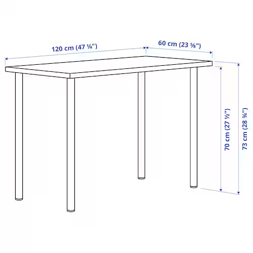 BÀN LÀM VIỆC LAGKAPTEN / ADILS IKEA - GỖ SỒI/TRẮNG 120x60 cm
