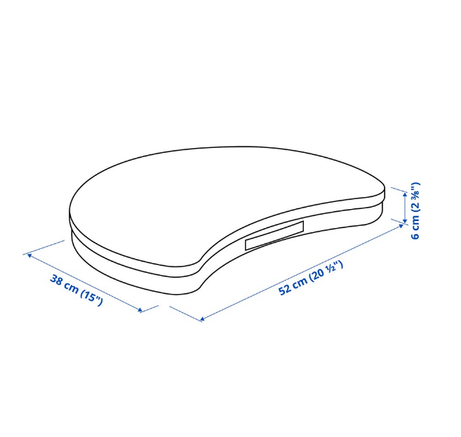 BÀN HỖ TRỢ ĐỂ LAPTOP ÖJULF IKEA - XÁM ĐEN 52x38 cm