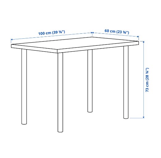 BÀN LÀM VIỆC LINNMON / ADILS IKEA - TRẮNG / ĐEN 100x60 cm