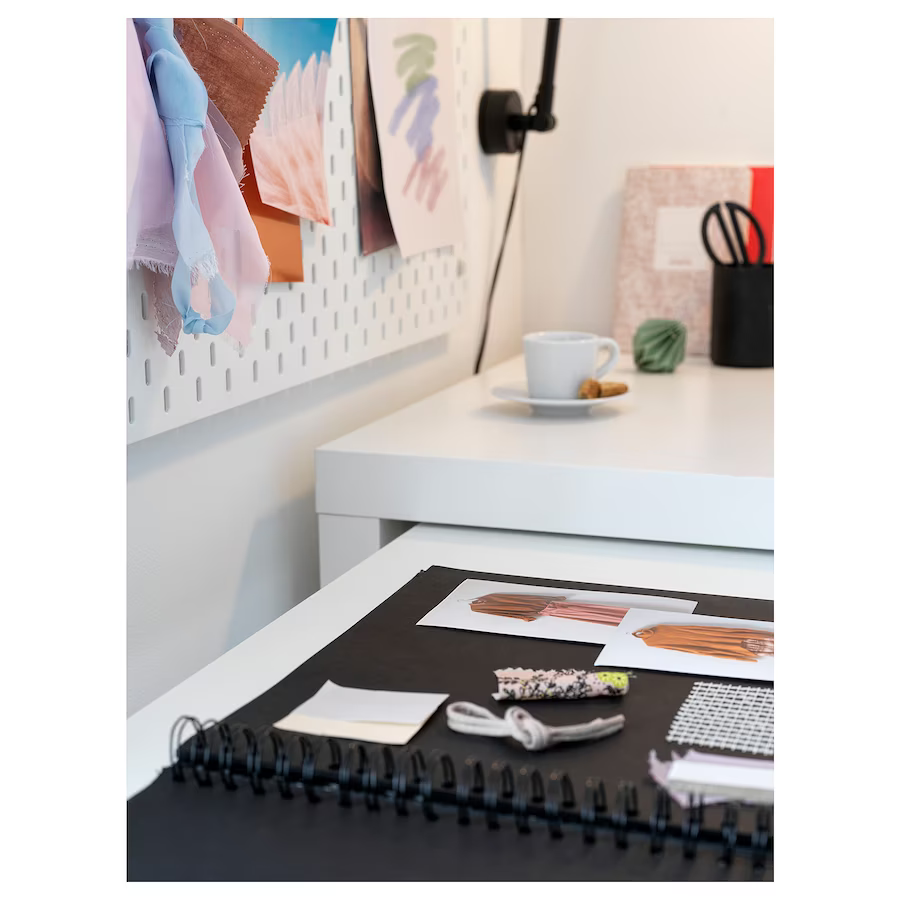 NỘI THẤT THÔNG MINH BÀN CÓ THÊM BÀN PHỤ KÉO RA MALM IKEA - TRẮNG 151x65 cm