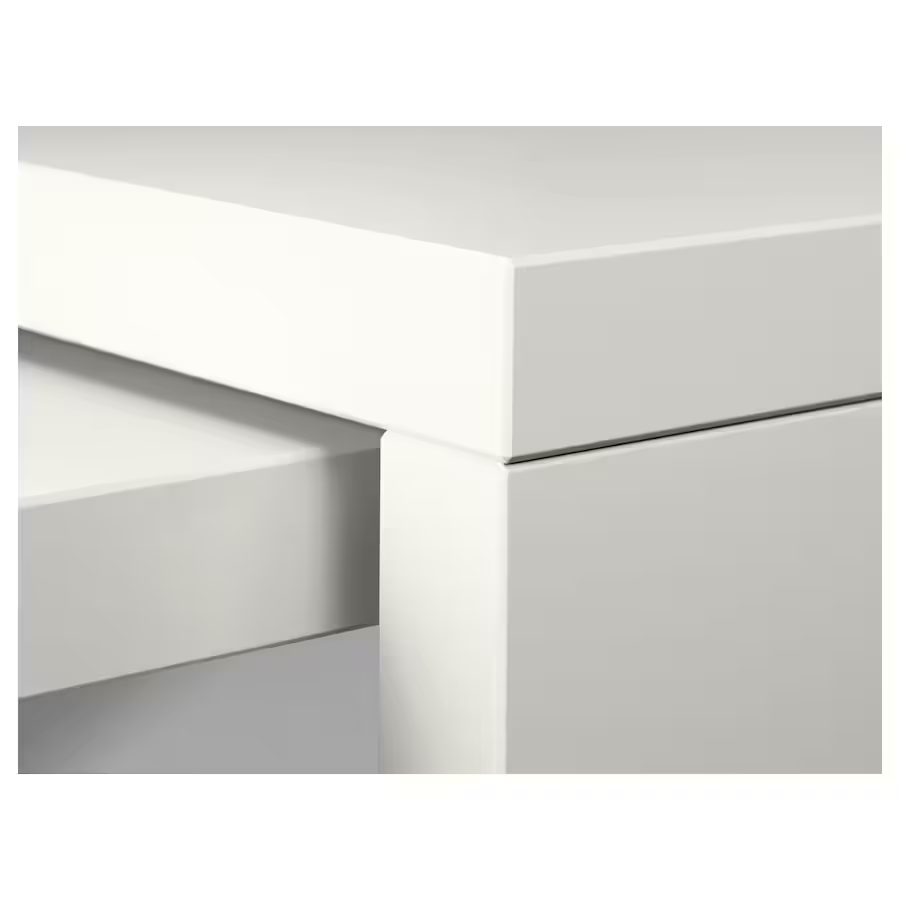 NỘI THẤT THÔNG MINH BÀN CÓ THÊM BÀN PHỤ KÉO RA MALM IKEA - TRẮNG 151x65 cm