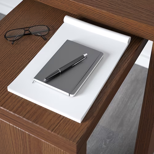 NỘI THẤT THÔNG MINH BÀN CÓ THÊM BÀN PHỤ KÉO RA MALM IKEA - NÂU 151x65 cm