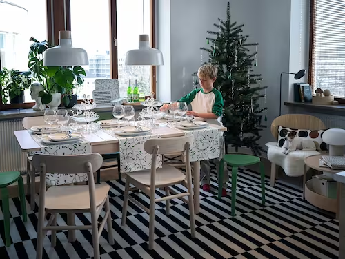 NỘI THẤT THÔNG MINH BÀN MỞ RỘNG RÖNNINGE IKEA - MÀU GỖ 118 / 173x78 cm