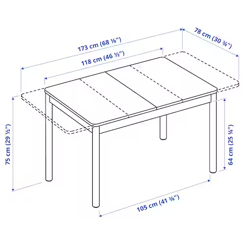 NỘI THẤT THÔNG MINH BÀN MỞ RỘNG RÖNNINGE IKEA - MÀU GỖ 118 / 173x78 cm