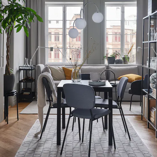 NỘI THẤT THÔNG MINH BÀN MỞ RỘNG VANGSTA IKEA - ĐEN NÂU 120 / 180x75 cm