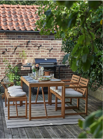 BÀN NGOÀI TRỜI NÄMMARÖ IKEA - NÂU NHẠT 140x75 cm