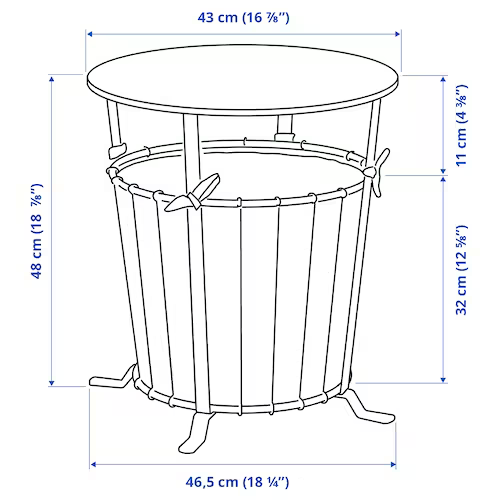 BÀN LƯU TRỮ ÄNGESBYN IKEA - ĐEN 43 cm