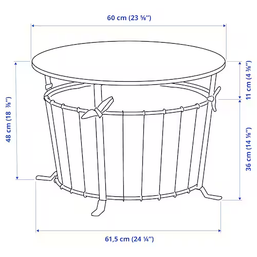 BÀN LƯU TRỮ ÄNGESBYN IKEA - ĐEN 60 cm