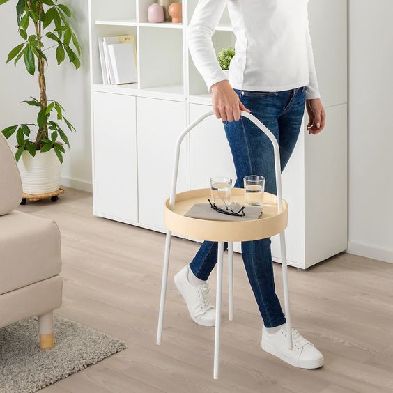 BÀN PHỤ BURVIK IKEA - TRẮNG 38 cm