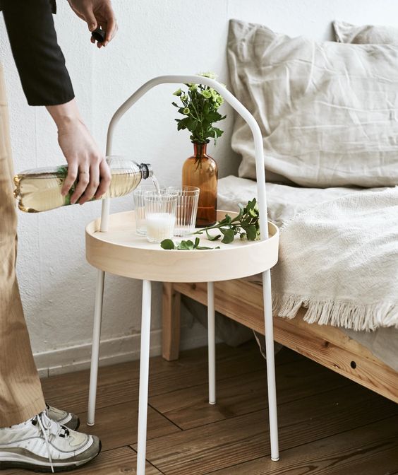 BÀN PHỤ BURVIK IKEA - TRẮNG 38 cm