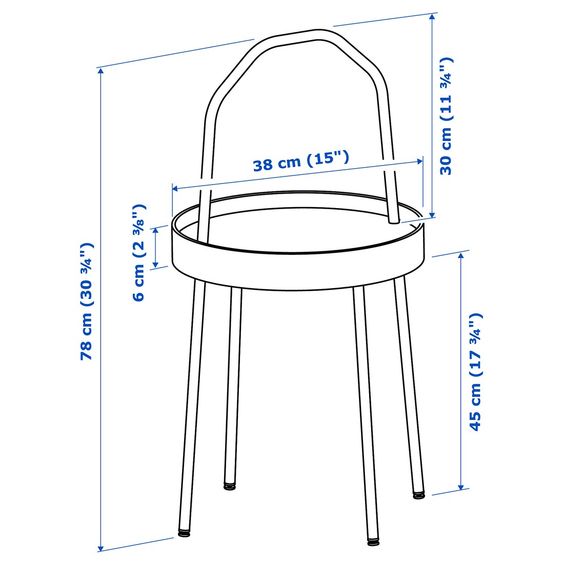 BÀN PHỤ BURVIK IKEA - TRẮNG 38 cm