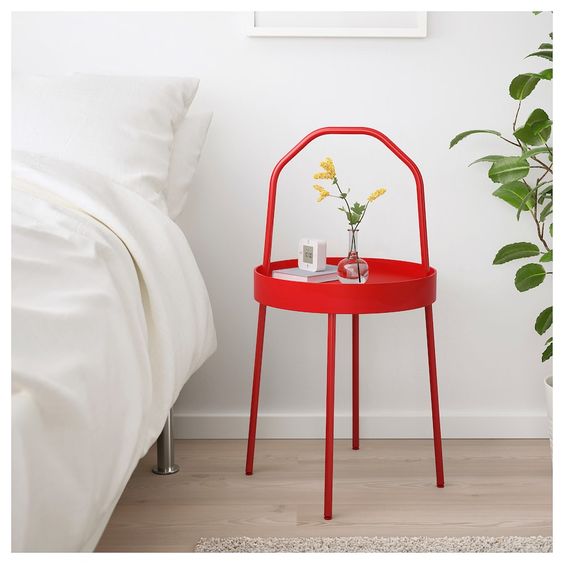 BÀN PHỤ BURVIK IKEA - ĐỎ 38 cm