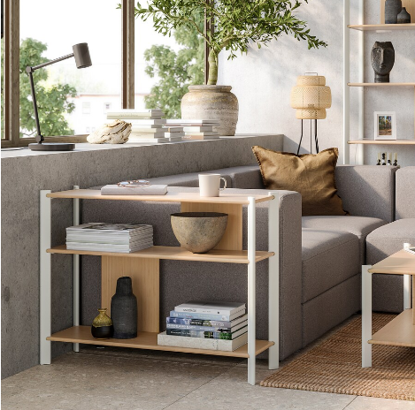 BÀN PHỤ JÄTTESTA IKEA - TRẮNG/TRE 95x30 cm