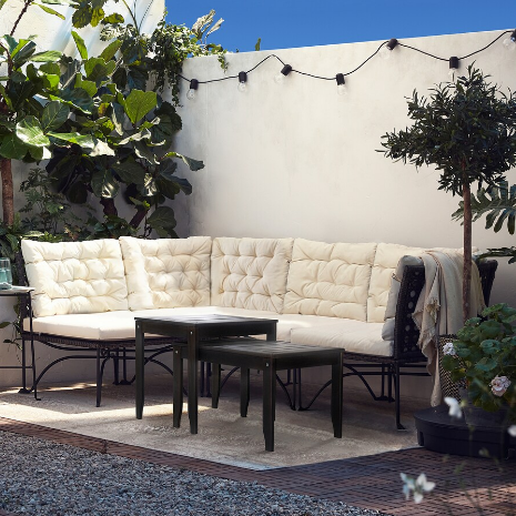 BỘ 2 BÀN NGOÀI TRỜI ÖRSKÄR IKEA - XÁM ĐẬM