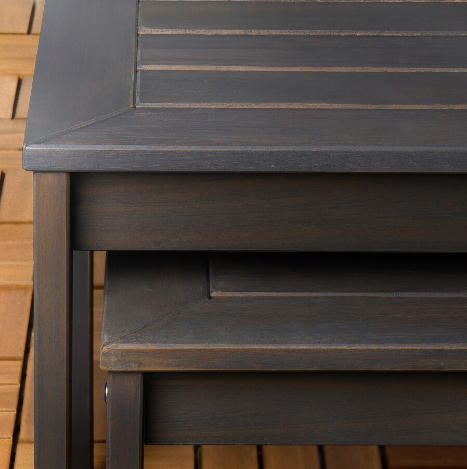 BỘ 2 BÀN NGOÀI TRỜI ÖRSKÄR IKEA - XÁM ĐẬM
