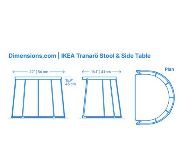 BÀN SẮT NGOÀI TRỜI TRANARO IKEA - Xanh coban 56x41x43 cm