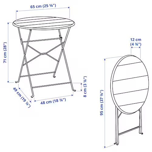 BÀN NGOÀI TRỜI SUNDSÖ IKEA - CAM ĐỎ 65 cm