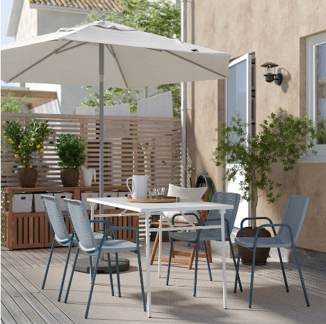 NỘI THẤT THÔNG MINH BÀN GẬP NGOÀI TRỜI TORPARÖ IKEA - TRẮNG 130x74 cm