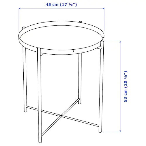 BÀN TRÀ COFFE GLADOM IKEA - BE ĐẬM 45x53 cm